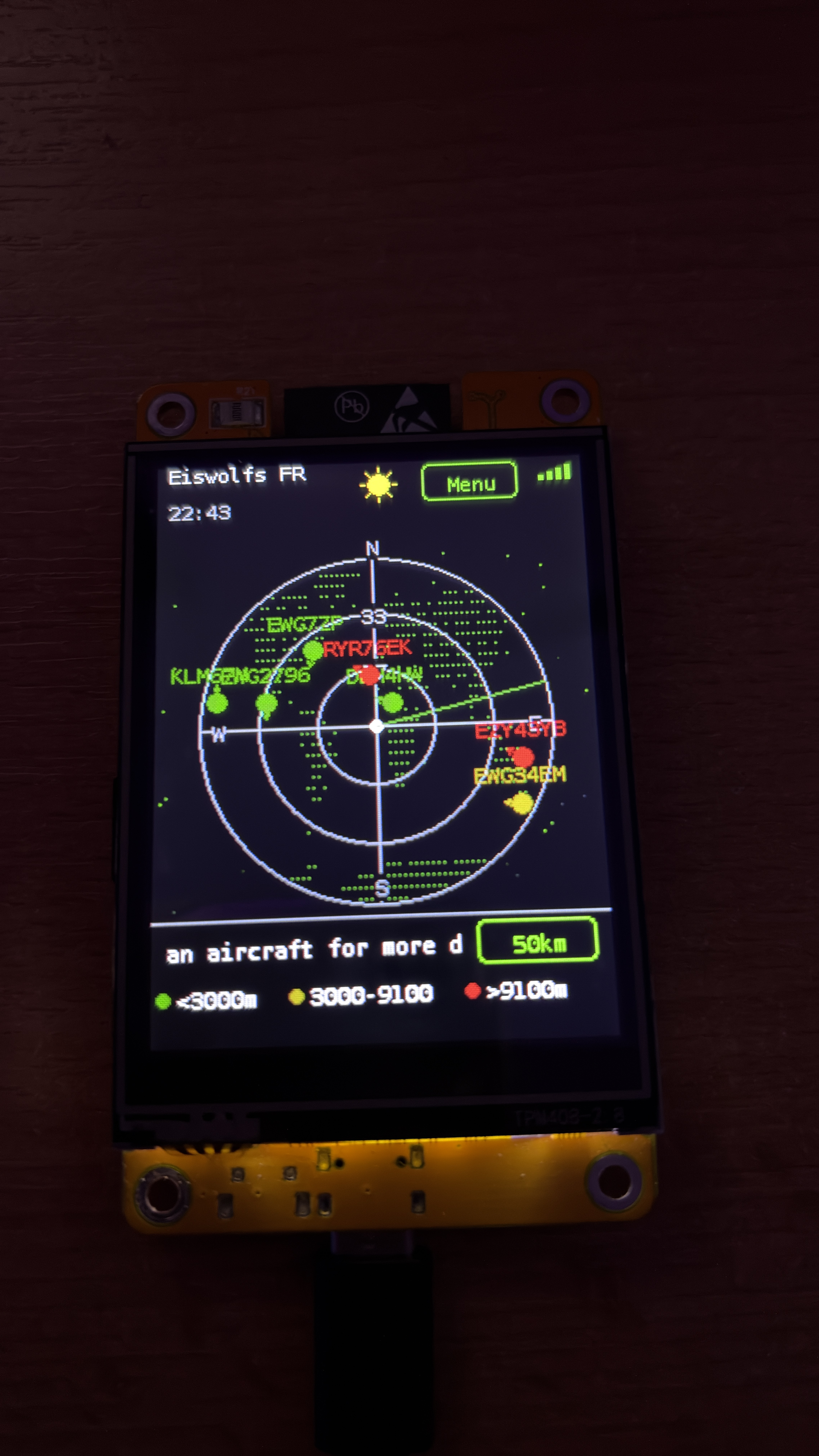 Eiswolfs Flightradar Screenshot