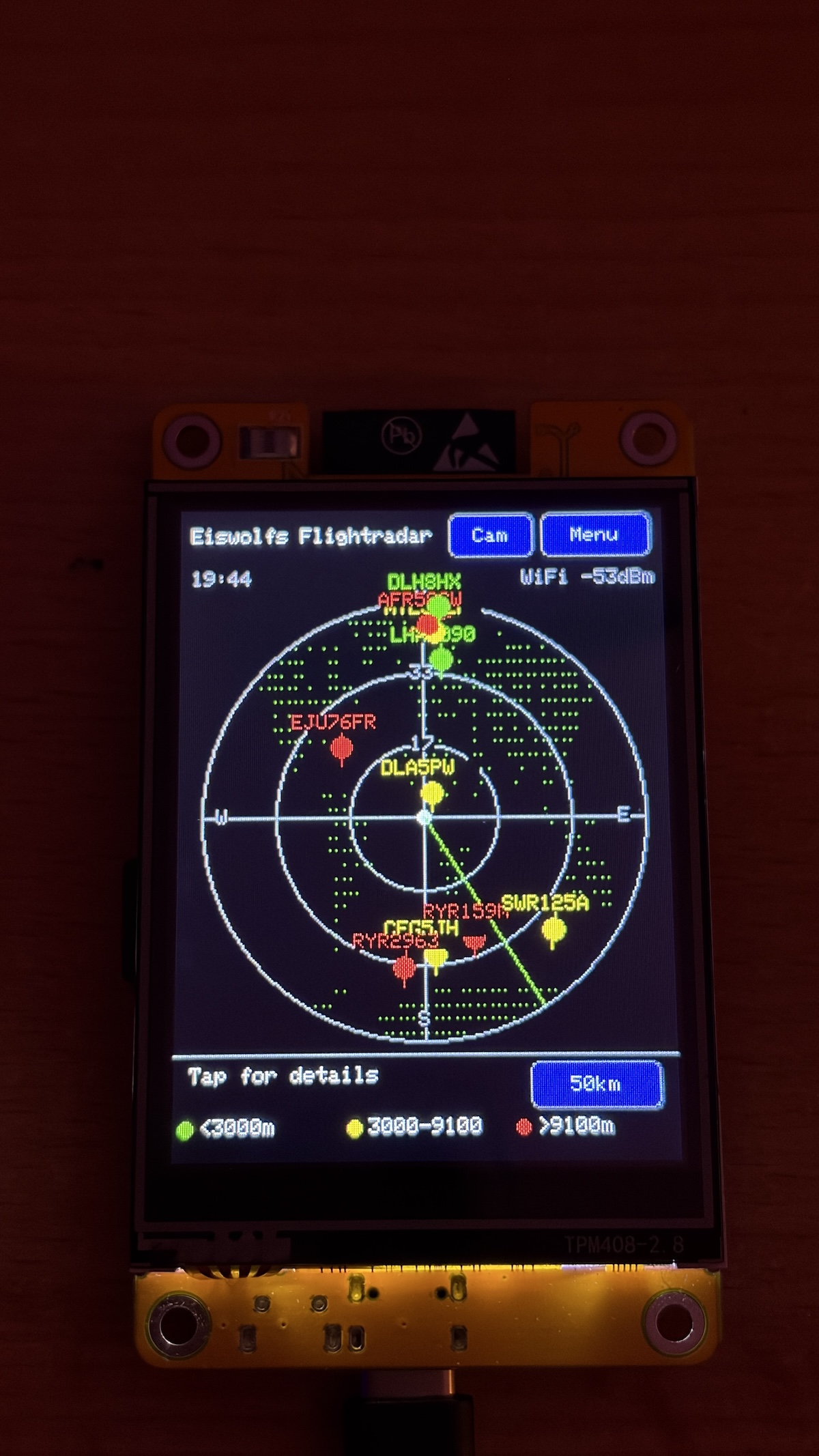 Eiswolfs Flightradar screenshot